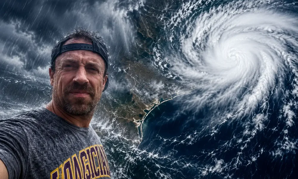 Tropical Storm Edouard landfall near Johnson Bayou