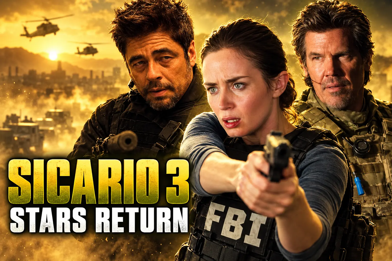 Sicario 3 Emily Blunt Brolin del Toro return